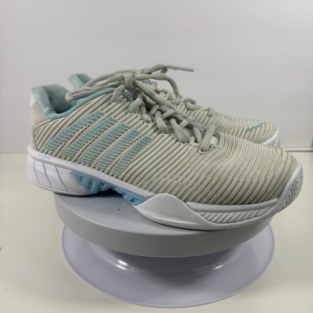 K-Swiss Women's Tennis Shoes Low Court Sneakers Cream Blue Size 9 - Picture 7 of 15